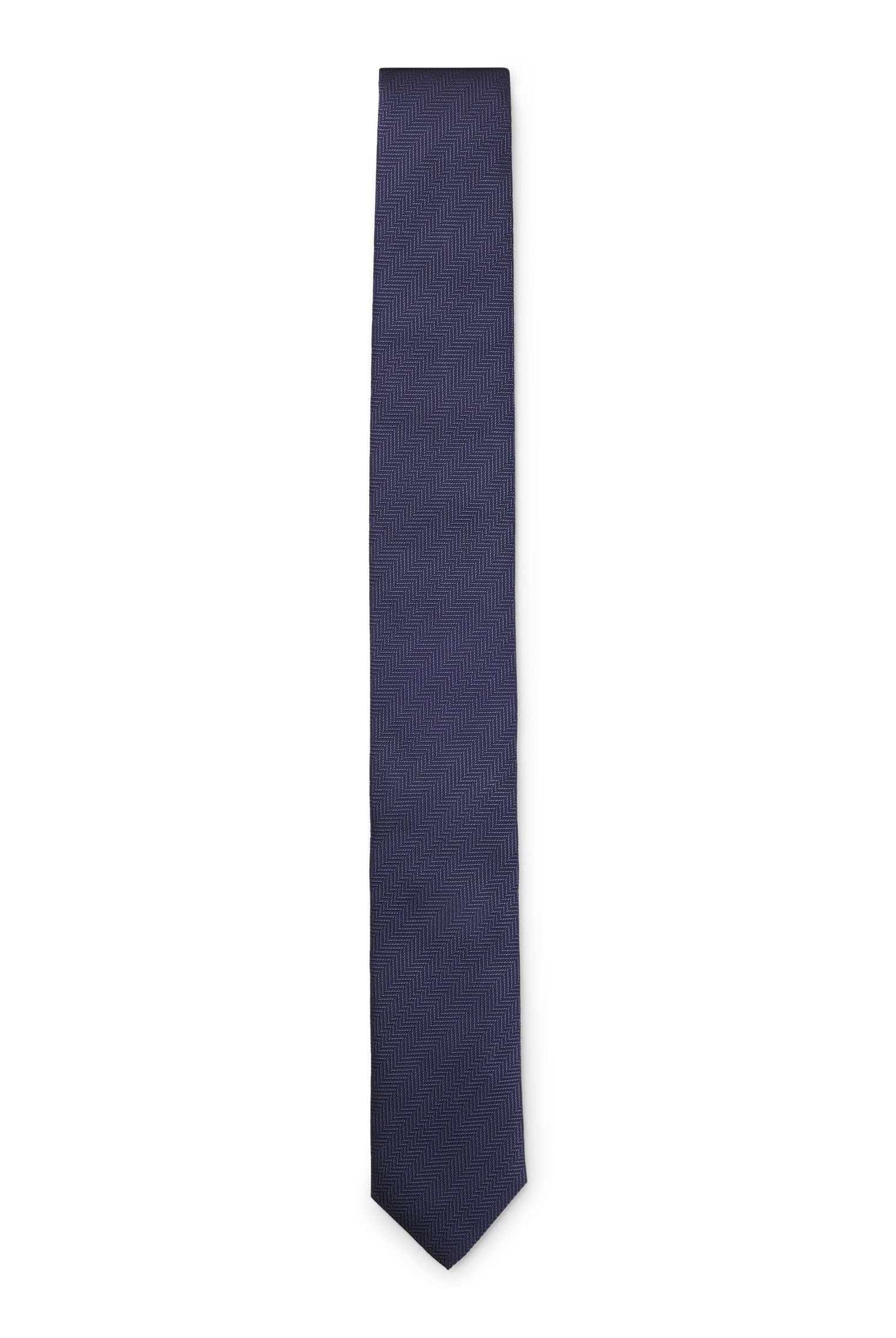 HUGO Herren Tie cm 6 Krawatte aus Seide mit Jacquard-Web-Dessin Dunkelblau Stck