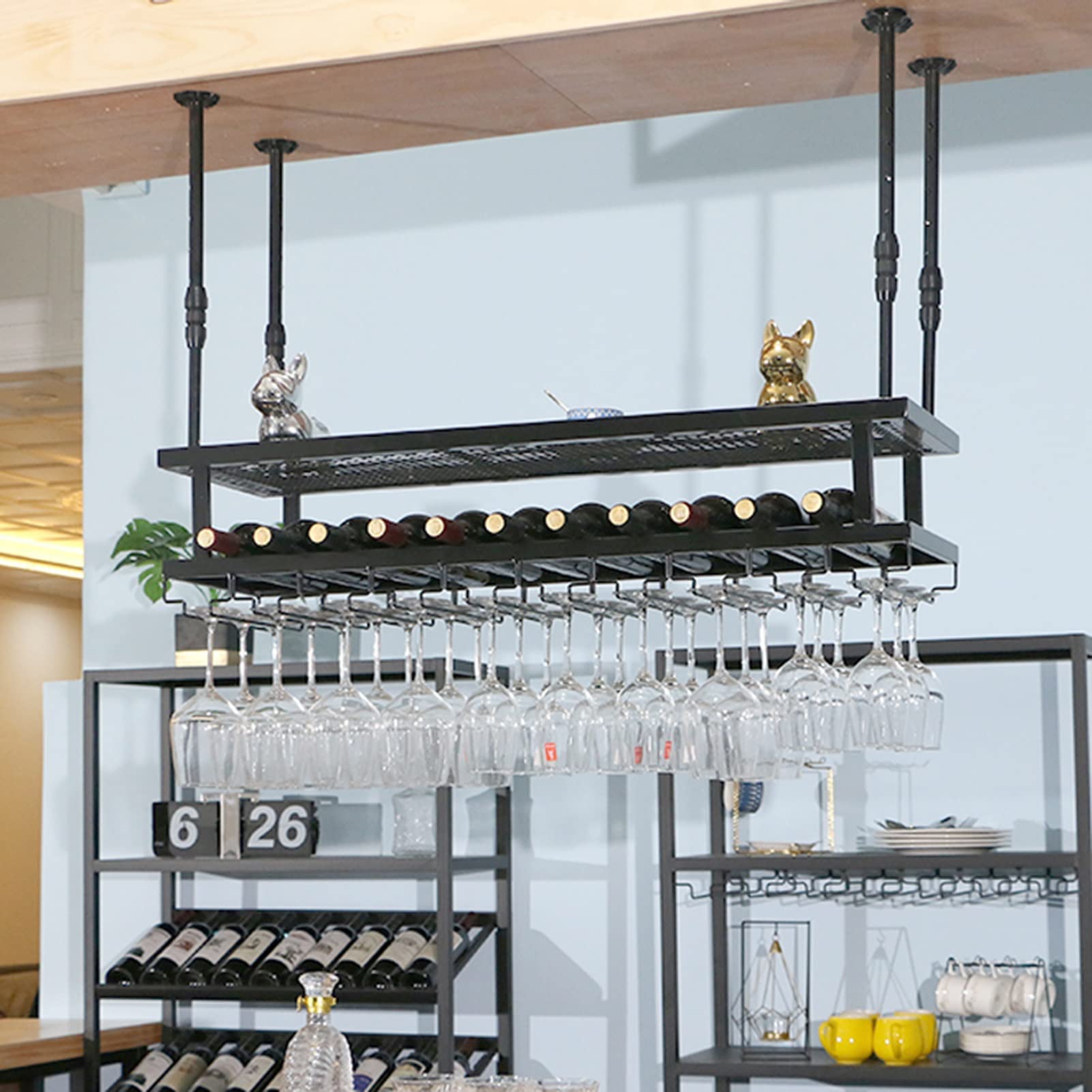 Étagère de rangement décorative de cuisine en fer forgé haut de gamme