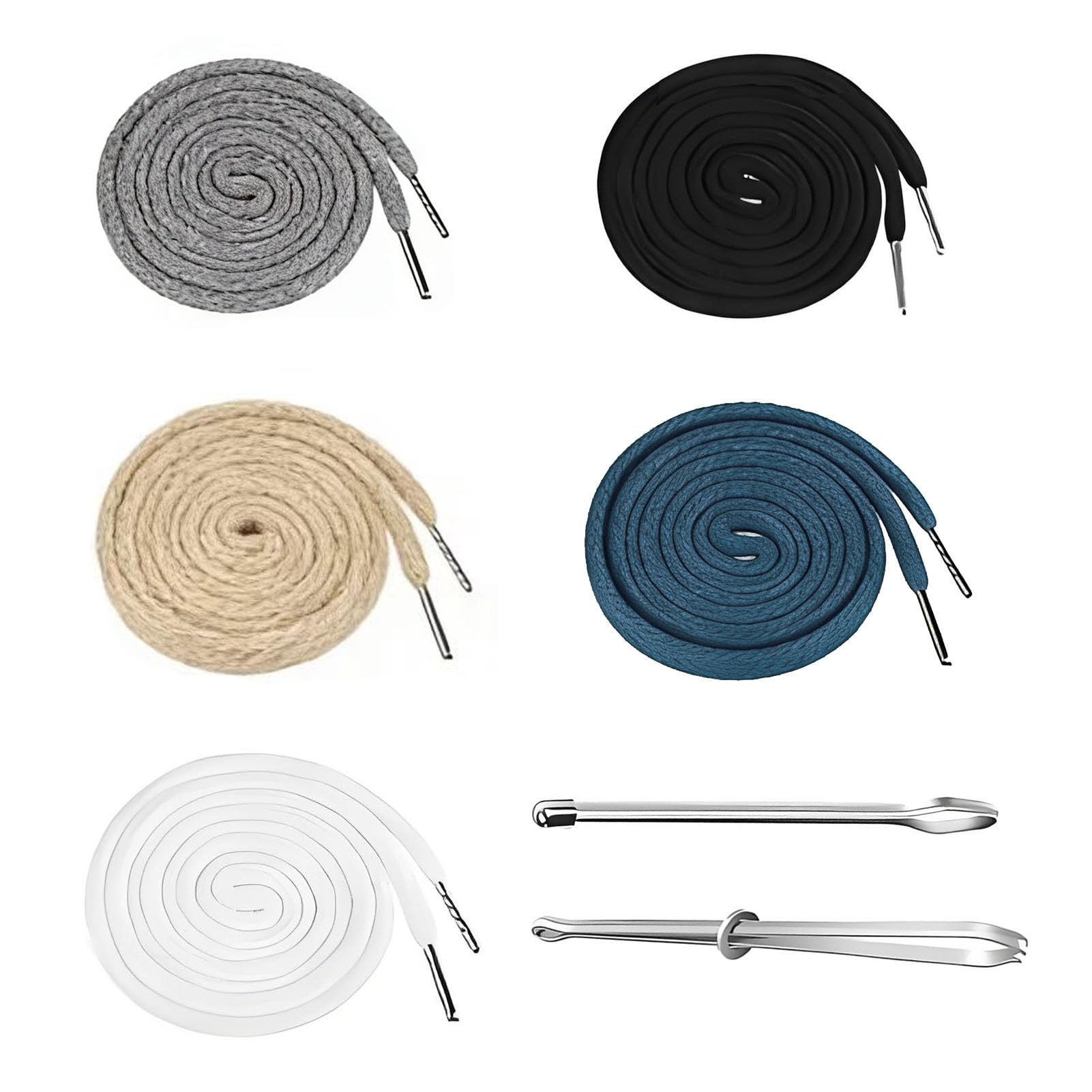 5 PCS Replacement Drawstring Cord with Metal Lock Ends, Round Cotton Drawstring for Hoodies, Sweatpants, Sweaters, Pants(5)