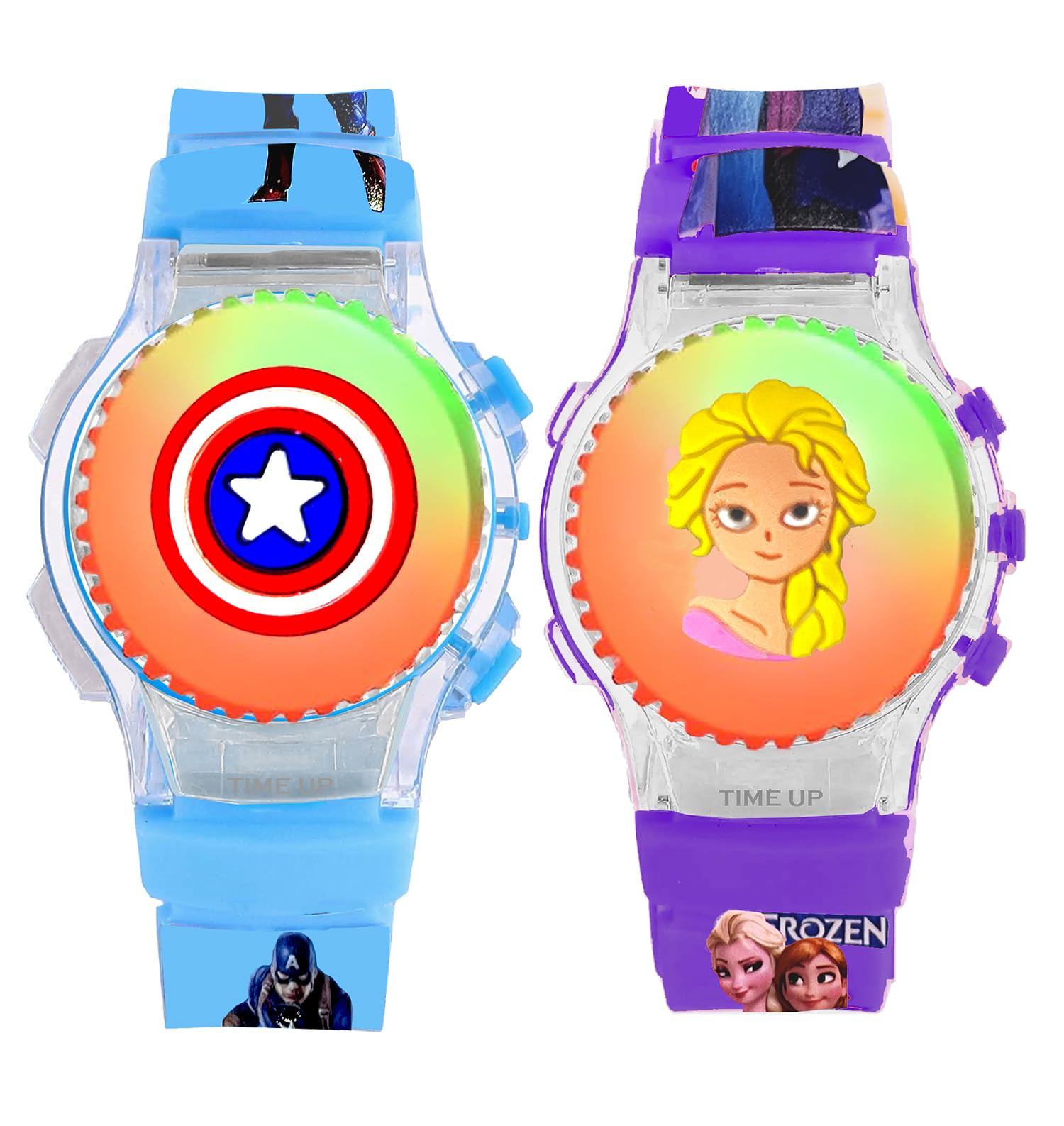Time Up Digital Dial 2 Watches Combo Toy Cartoon Style Glow-Light Kids Watches for Boys & Girls (Age:3-10 Years)-RC256-CP-50X (SkyBlue-Purple) (B0CYTF9QLX) Amazon Price History, Amazon Price Tracker
