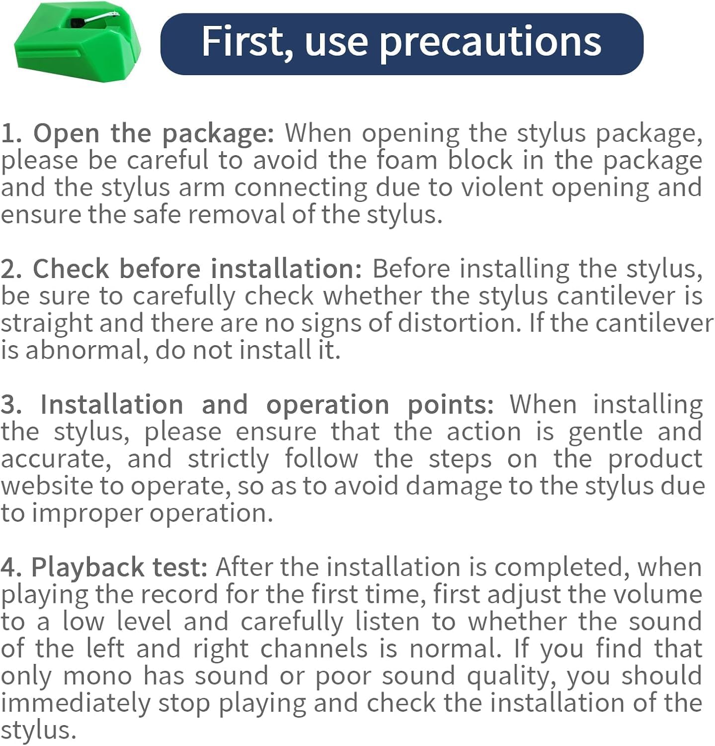 AT-VMN95E Replacement Stylus, Compatible with Audio-Technica AT-LP120X & VM95 Series, Green Vinyl Player Part - Image 7