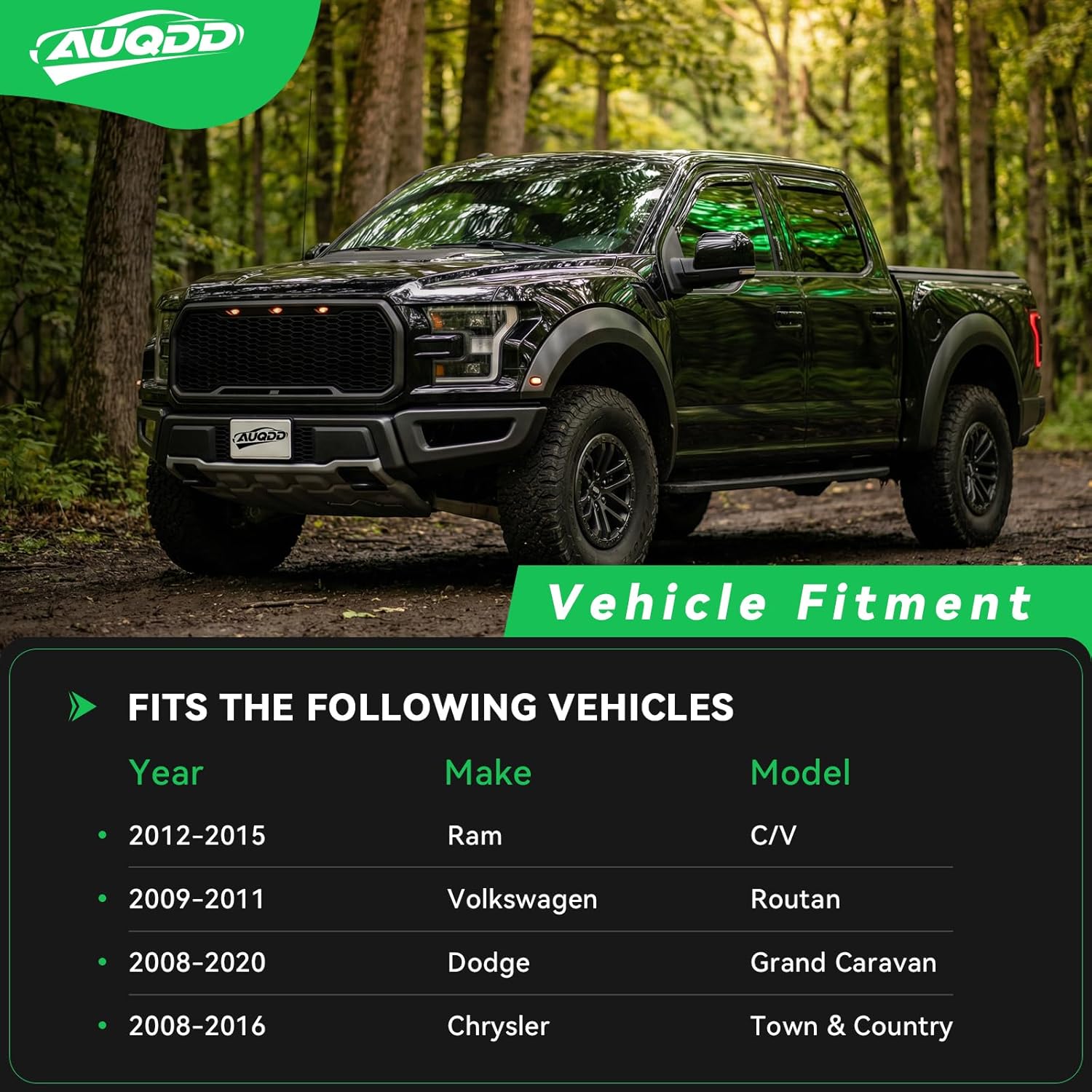 AUQDD 10Pc Front End Kit Fit For 08-20 Do-dge Grand Caravan, 08-16 Ch-rysler Town & Country, 2 Lower Control Arm w/Ball Joint 2 Sway Bar Link 4 Outer Inner Tie Rod End (K622033 K7258 ES80646 ES800403)