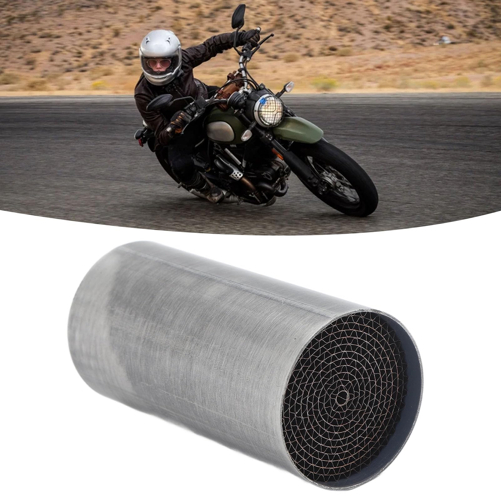 Catalizzatore per Tubo di Scarico, terminale scarico auto, silenziatore moto Catalizzatore per Silenziatore di Scarico Ad Alta Resistenza per Moto (48 * 100 mm)