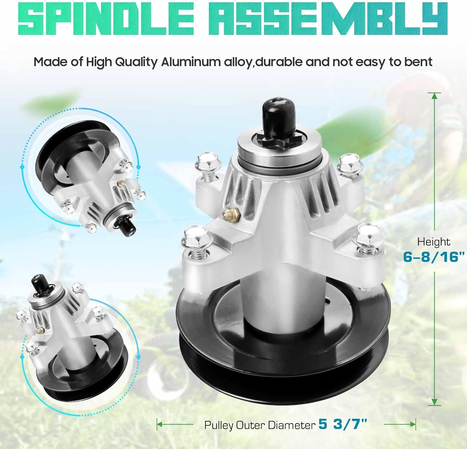 54 inch Deck Mower 918-04125B Spindle Belt Kit for Cub Cadet SLTX1054 SLT1554 (13AK11BK009 13AK11BK010), SLTX1054VT, for Cub Cadet LGT1054 LGTX1054, Replace 918-04126A Spindle, 5/8"x138" Belt 754-0642