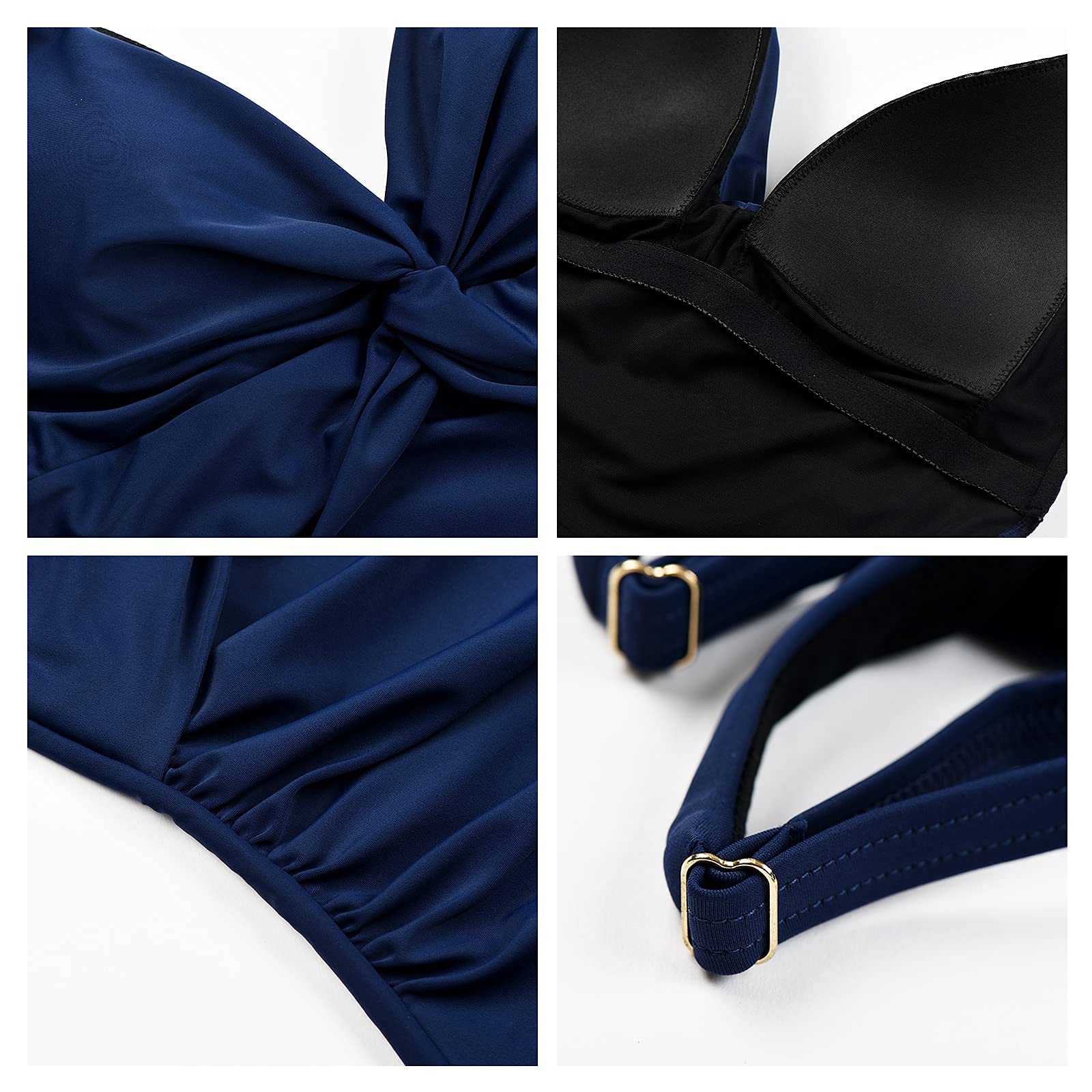 WIN.MAX Costumi da Bagno Interi per Donna Scollo a V Costume Intero Donna con Controllo della Pancia Monokini con arricciature, per Coppe da D a G