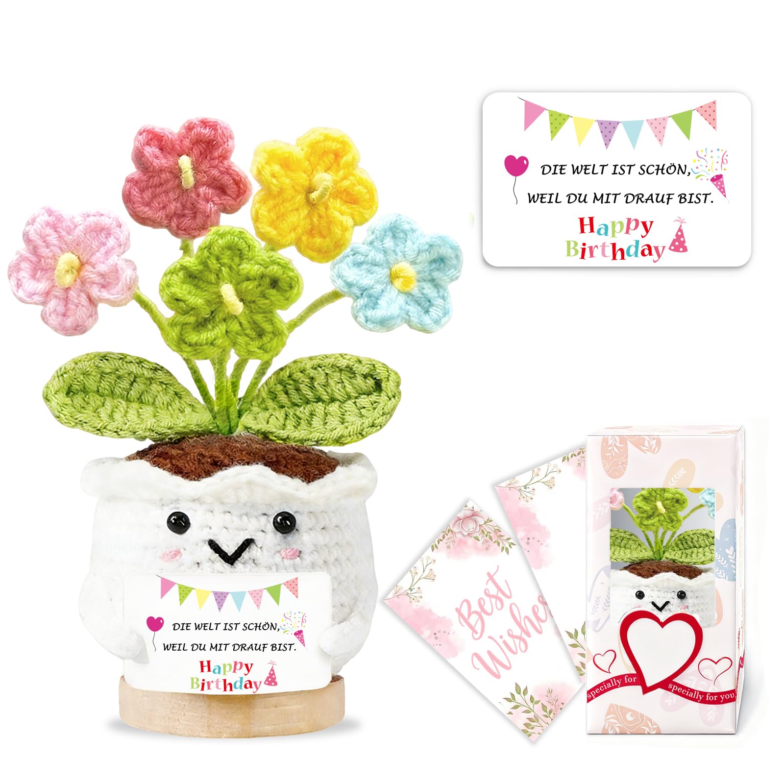 Geschenke für Frauen Gehäkelte Herz Deko Geburtstagsgeschenk für Frauen Kleines Glücksbringer Beste Freundin Gute Besserung Geschenke Pocket Hug Mutmacher Geschenk Weihnachten Valentinstag Muttertag