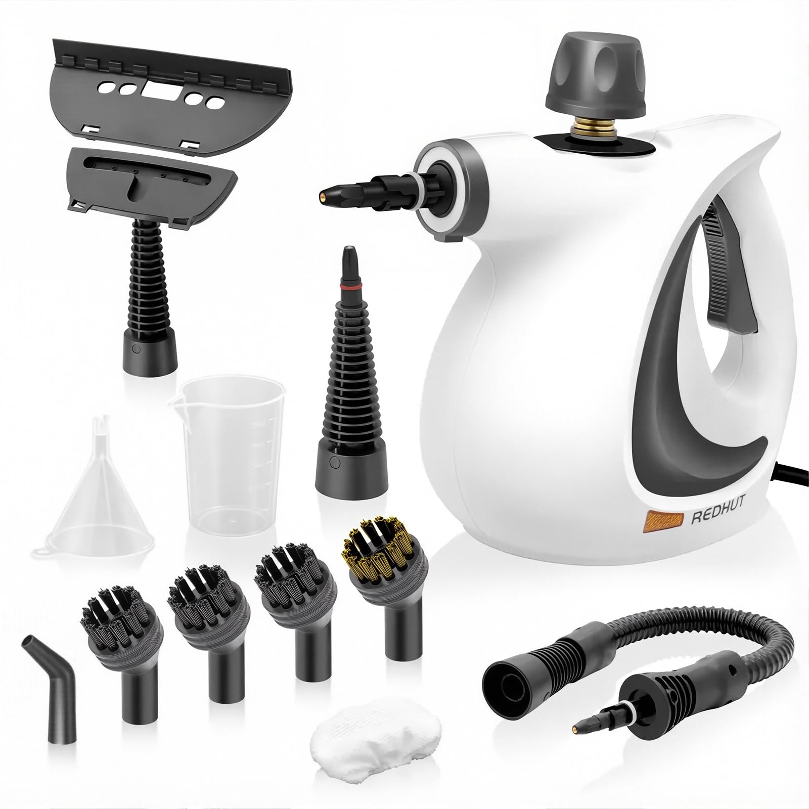 Steam Cleaner, Pressurized Handheld Steam Cleaner with 12 PCS Accessories, Multi-Surface Steamer for Home Cleaning, Floor, Tile, Upholstery, Kitchen, Bathroom, Car Interior Cleaning (Black)