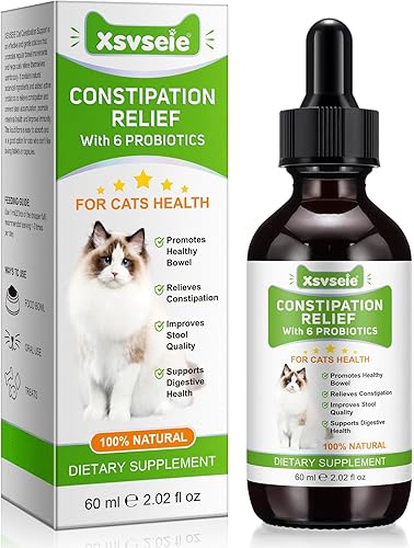 Alivio del estreñimiento del gato, laxante 100% natural para gatos, suavizante líquido de heces para gatos con 6 probióticos, promueve la salud