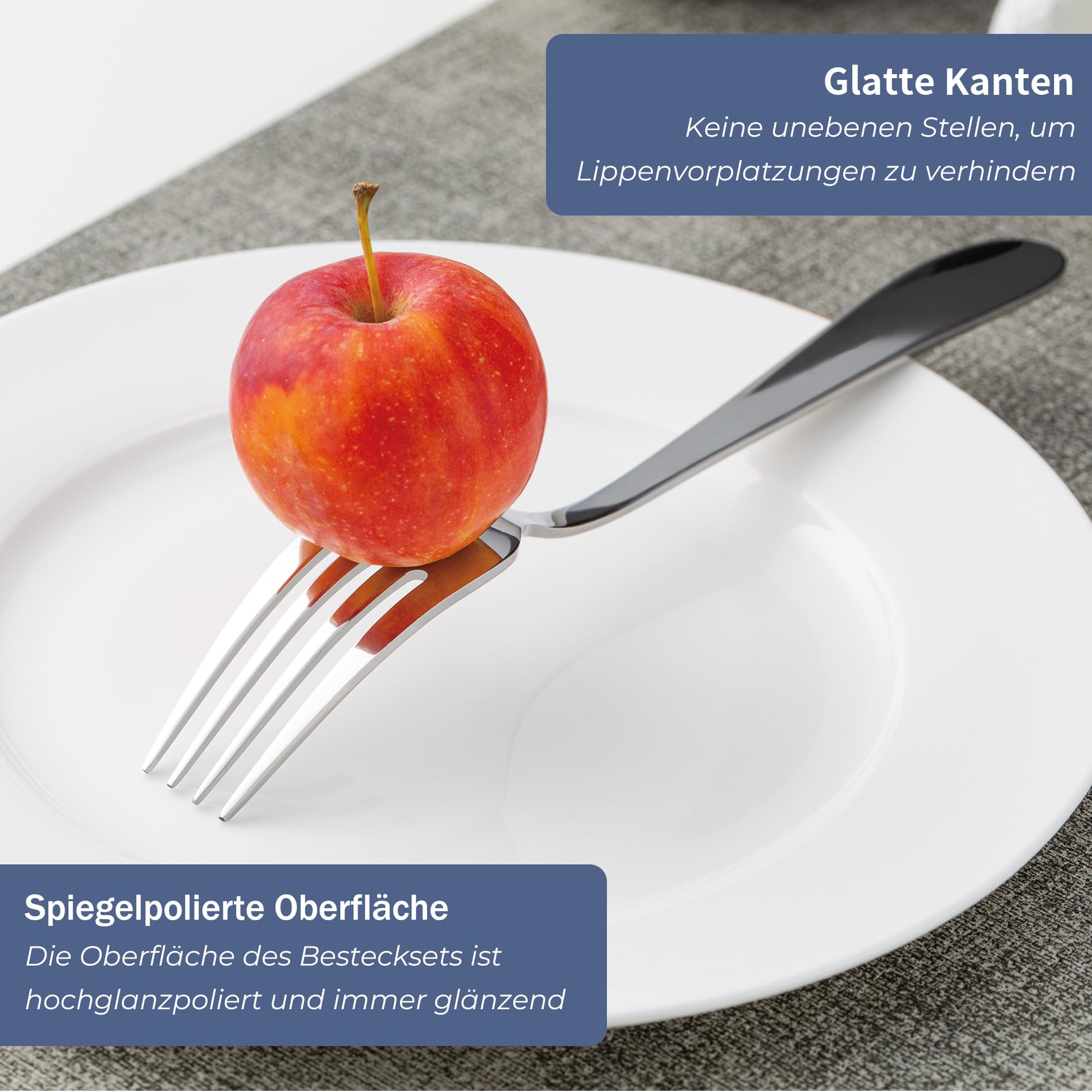 Set di 12 forchette da tavola in acciaio inox, con design senza tempo, per casa/ristorante/cucina, forchette grandi da 20 cm, lucidate a specchio, lavabili in lavastoviglie