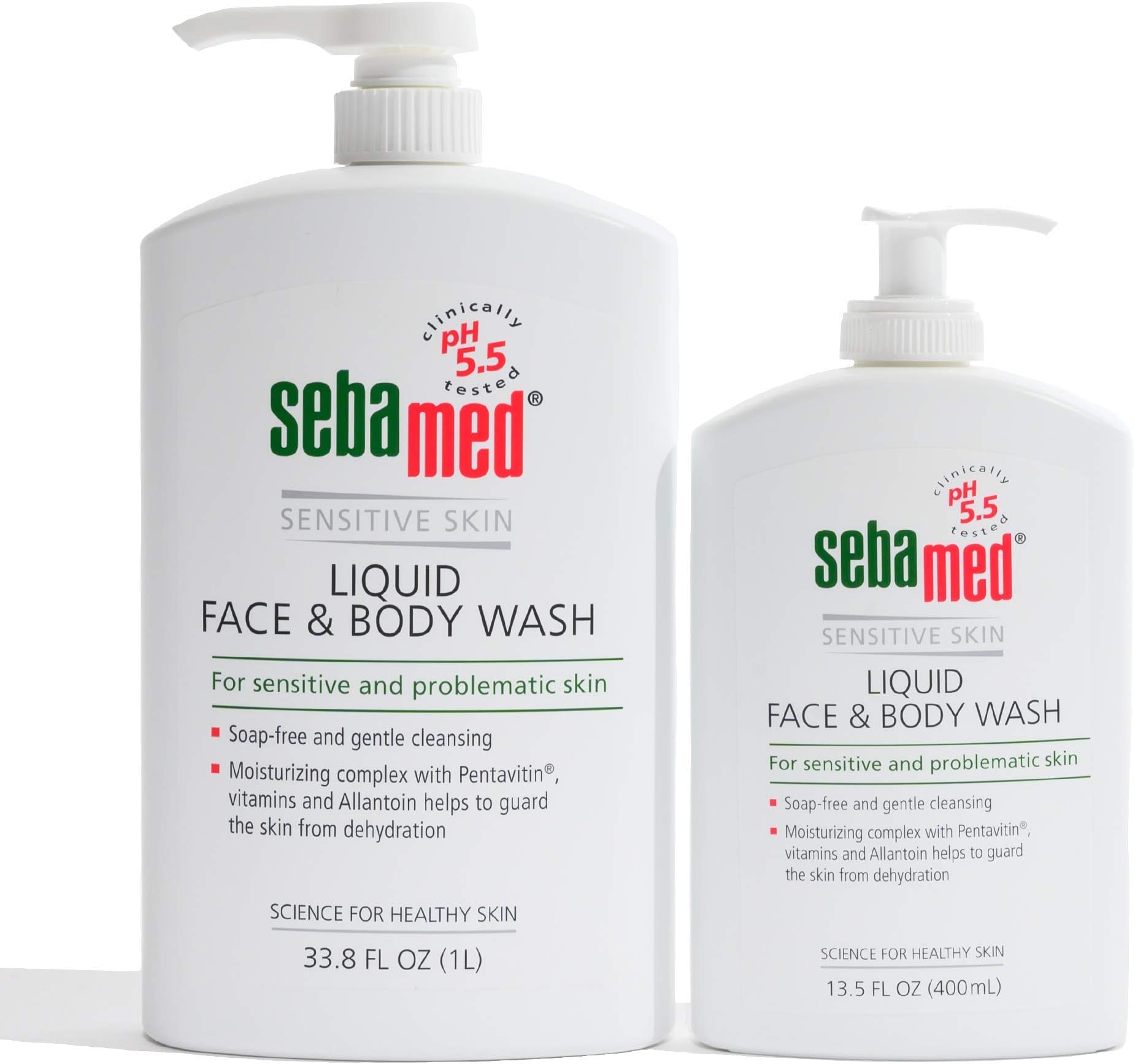 SEBAMED Liquid Face and Body Wash (1 Liter) (Liter + 400mL Bundle)