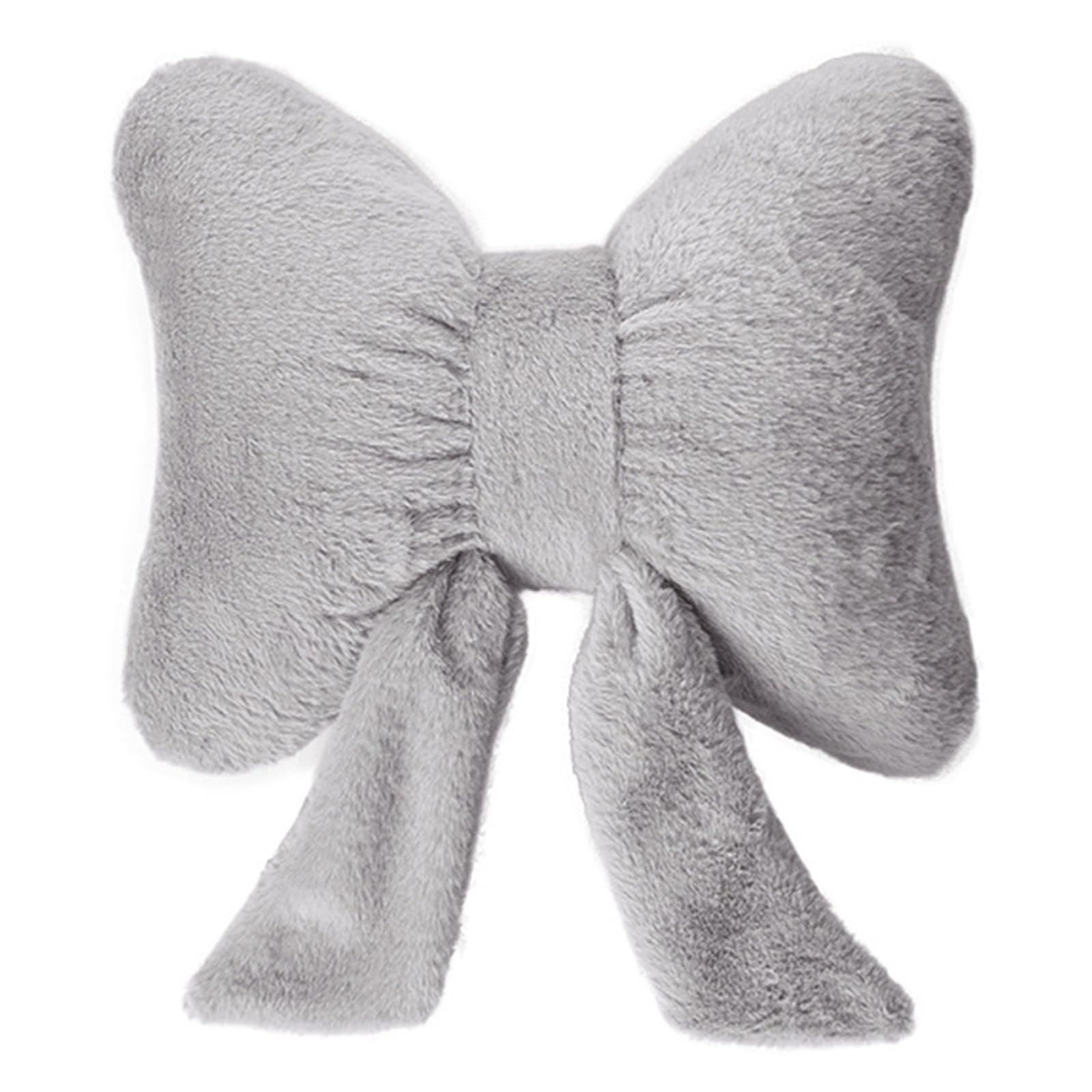Kaeltsyn Plush Bowknot Pillow for Head and Neck Comfortable Use Home or Bedroom with PP Cotton Filling Decoration Pillow