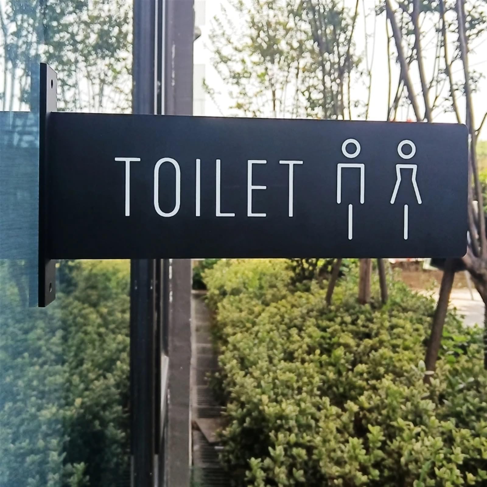 Letrero de Aseo Señal de inodoro doble cara, señales pared lateral baño, recordatorio, puerta montadas lateralmente for hombres y mujeres(1)