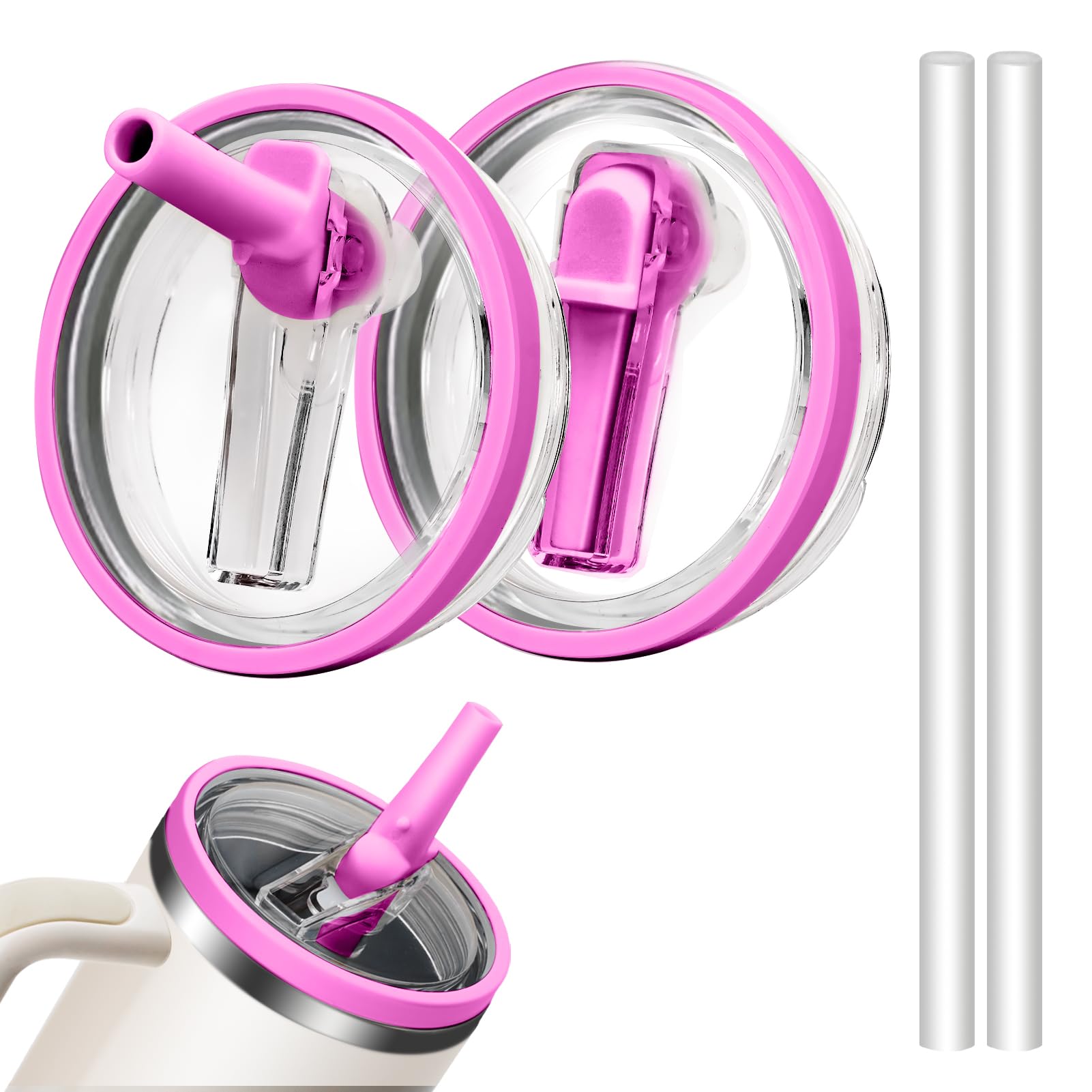 Stanley Straw Stanley Cup 30 Oz Light Pink Cover Straw Cover Cap For 30&40 Oz Cup, Silicone Straw Caps With Handle Stanley Flip Drink Covers To Keep Bugs Out Stanley Cup Accessories