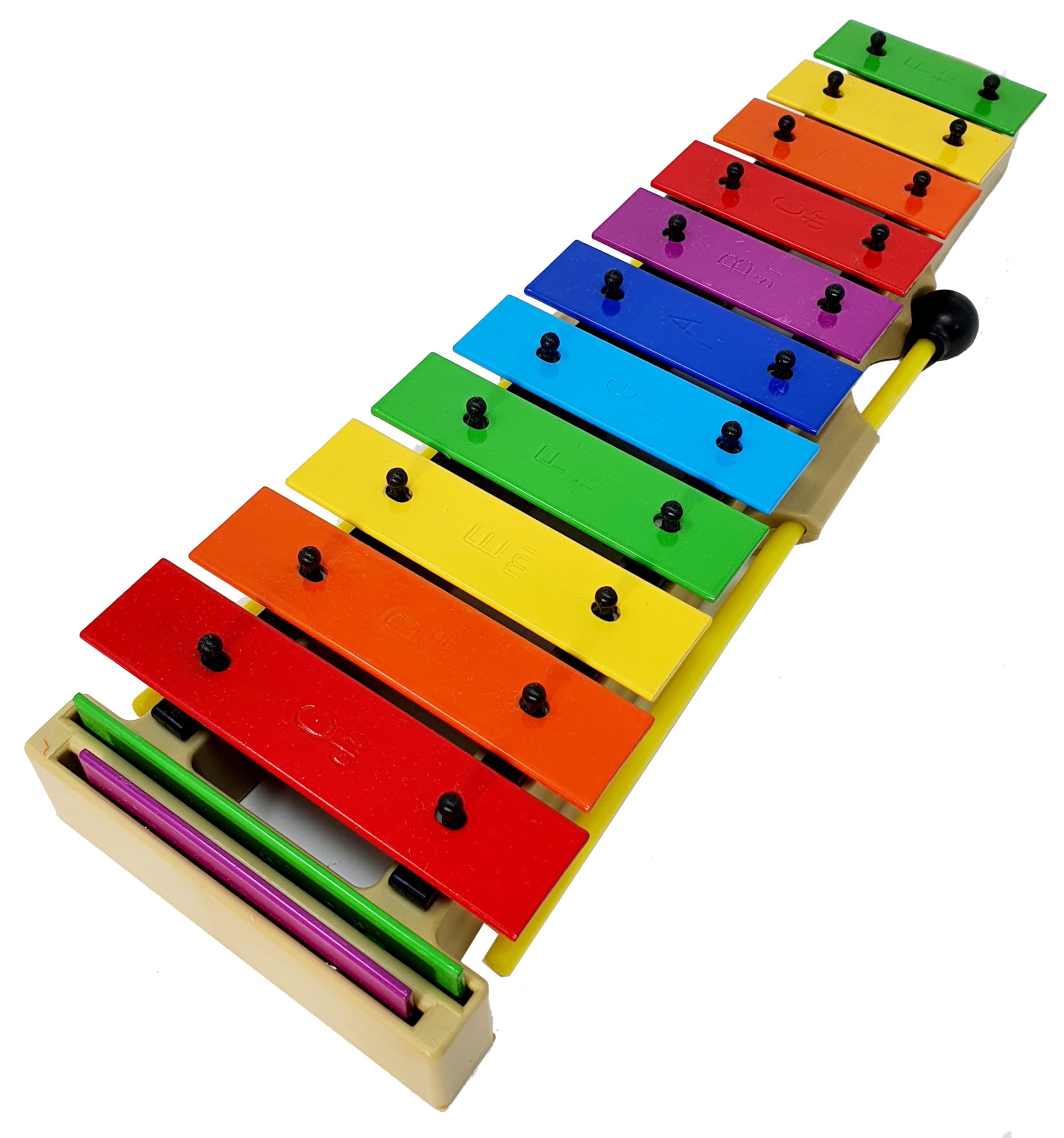 ROCKSTAR Glockenspiel Carrillon Métallophone Xylophone DG13N chromatique 13 touches couleurs et masses Instrument de musique Cadeaux scolaires Rockmusic