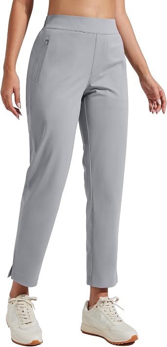 Pioneer Camp Womens Golf Pants with Zip Pockets High Waisted Stretch 7/8 Ankle Dress Work Business Casual Slacks Travel Pants