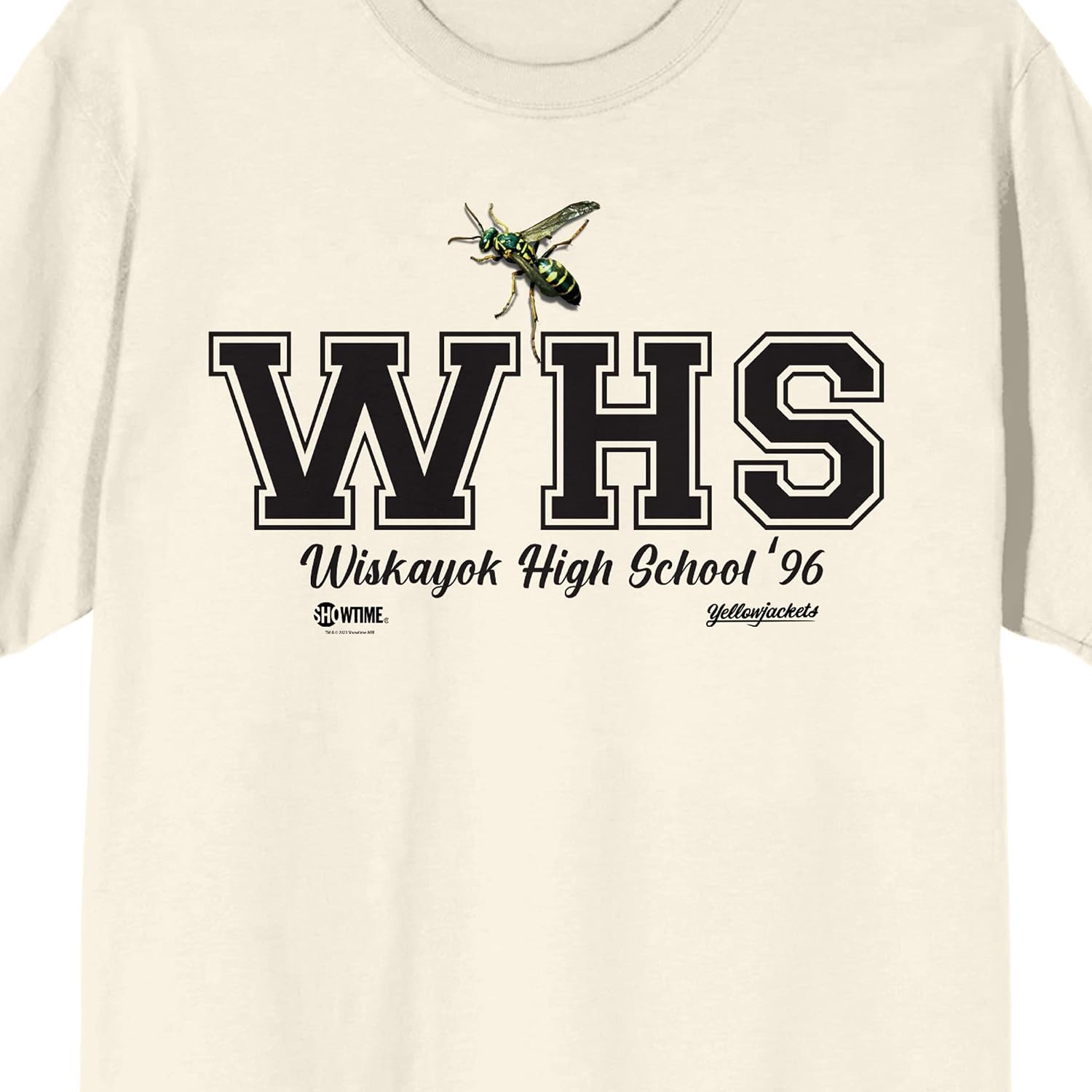Bioworld Yellowjackets WHS Wiskayok High School Class of '96 Women's Natural Short Sleeve Crew Neck Tee