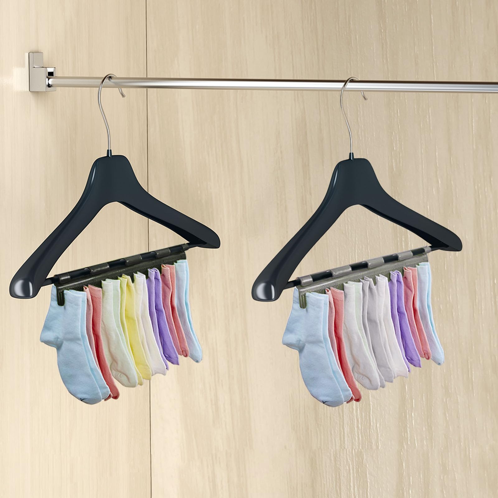 Lot de 4 séchoirs à chaussettes pour vêtements - Coupe-vent - Accessoires de linge pour étendoir à linge - Séchoir à linge - Cintre en plastique à suspendre pour chaussettes, sous-vêtements