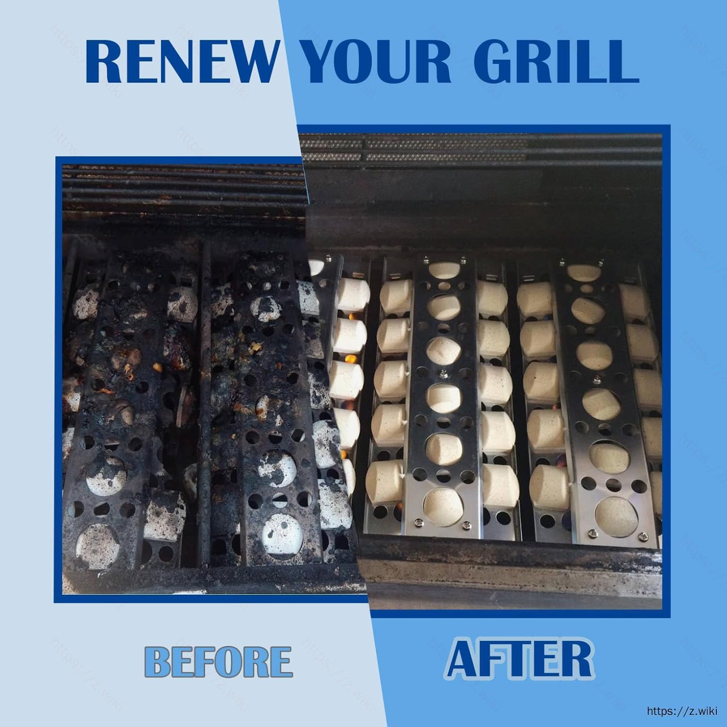 SafBbcue Grill Briquettes Tray Replacement Parts Kit for Tray for RCS 26” 32” 40” Grill, Heat Plate and Grill Burner for RJC26A RJC32A RJC32AL RJC40A RJC011P RJC009P, 4 Pack