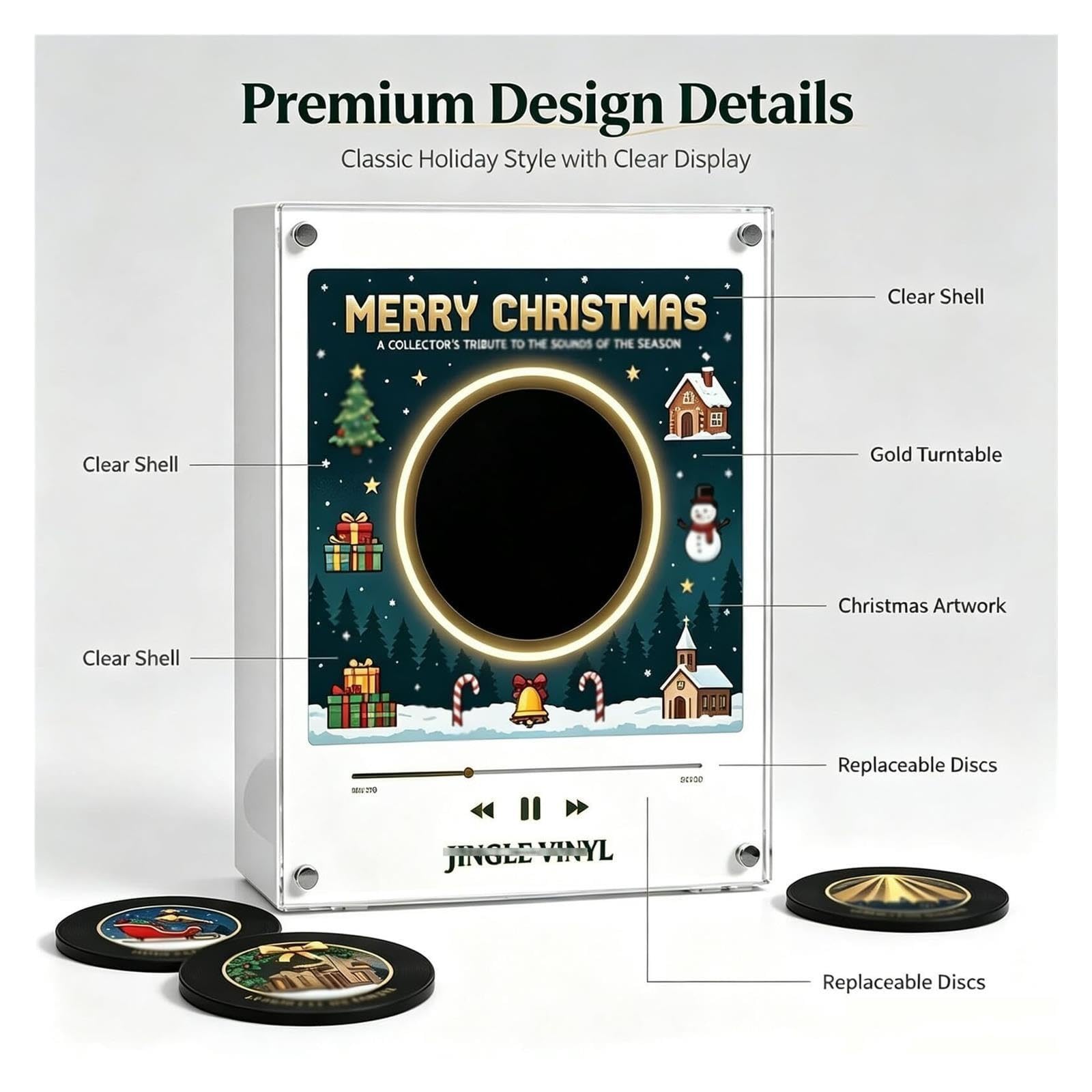 Coffret Musical pour Réfrigérateur Vinyle Magnétique De Noël, Cadeau