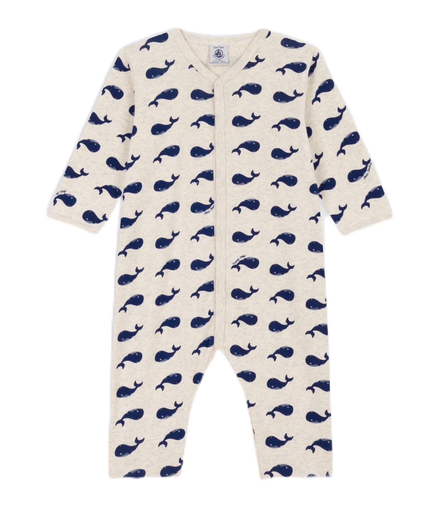 Petit Bateau A0AXH Langärmliger, Fußloser Schlafanzug Unisex Baby Montelimar/Medieval 24 Monate