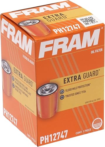 Miniatura 4 de FRAM Extra Guard PH12747 - Filtro de aceite de repuesto giratorio para automóviles, diseñado para cambios de aceite convencionales y sintéticos que