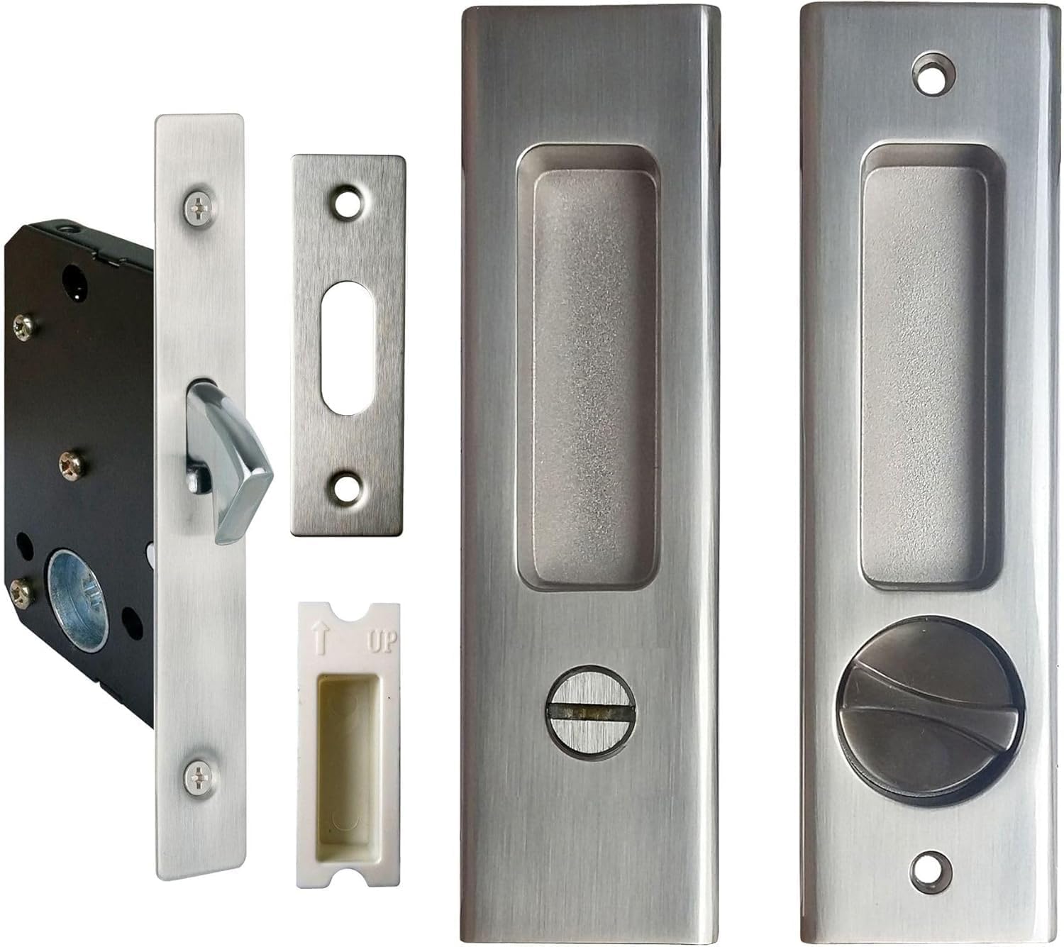 SWEWARM Sliding Pocket Door Lock, Robust Zinc Alloy Pocket Door Privacy ...