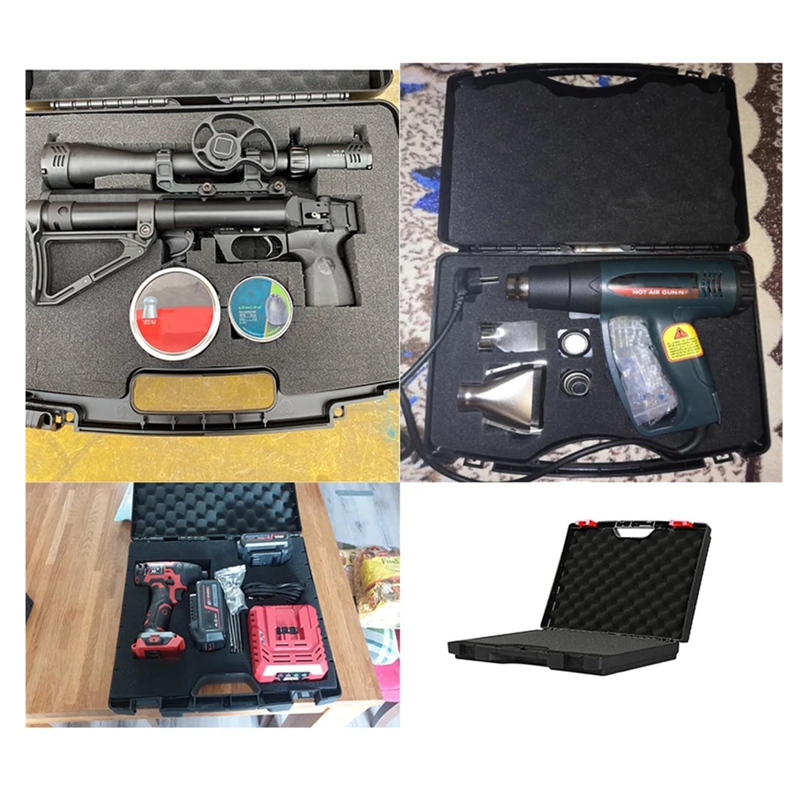Cassetta Attrezzi Vuota Valigia Cassetta degli attrezzi con spugna completa in plastica portatile Valigetta for strumenti di sicurezza(400x350x100mm)
