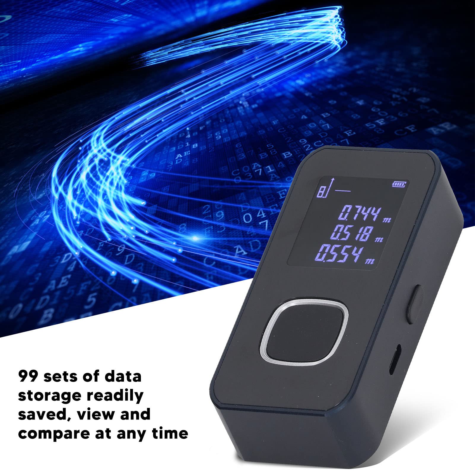 Medidor de Distancia Láser Medidor Láser de Mano Telémetro Portátil 50 M Aleación de Aluminio Alta Precisión 99 Almacenamiento de Datos Detección de Luz Dual con Batería I