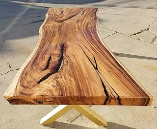 RESINHOMEFURNITURE Stunning Live Edge Dining Table Coffee Table Living Room Table Meeting Table Conference Table Patio Table Console Table Home Décor (Without Stand, 36 x 20 Inches)