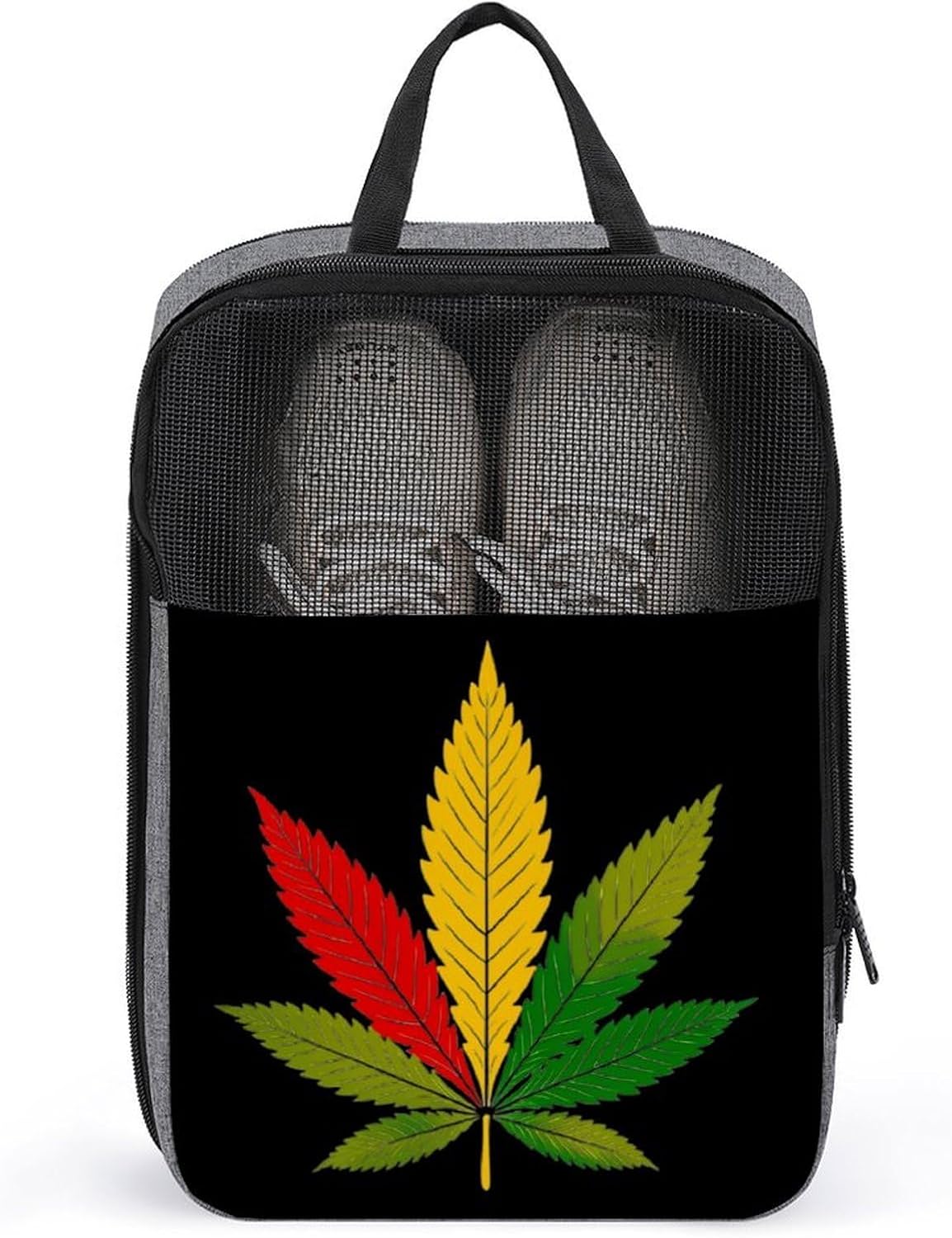Colorful Weed1 Large Shoe Bags for Packing with Clear Window Storage Bag for Men Women Travel