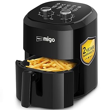 Impex 10-in-1 Air Fryer - 1200W Oil-Free Cooking, 4.5L Instant Electric Air Fryer for Home - Auto Cut Off, Fry, Grill, Roast, Steam, Bake - 2 Years Warranty (Black)
