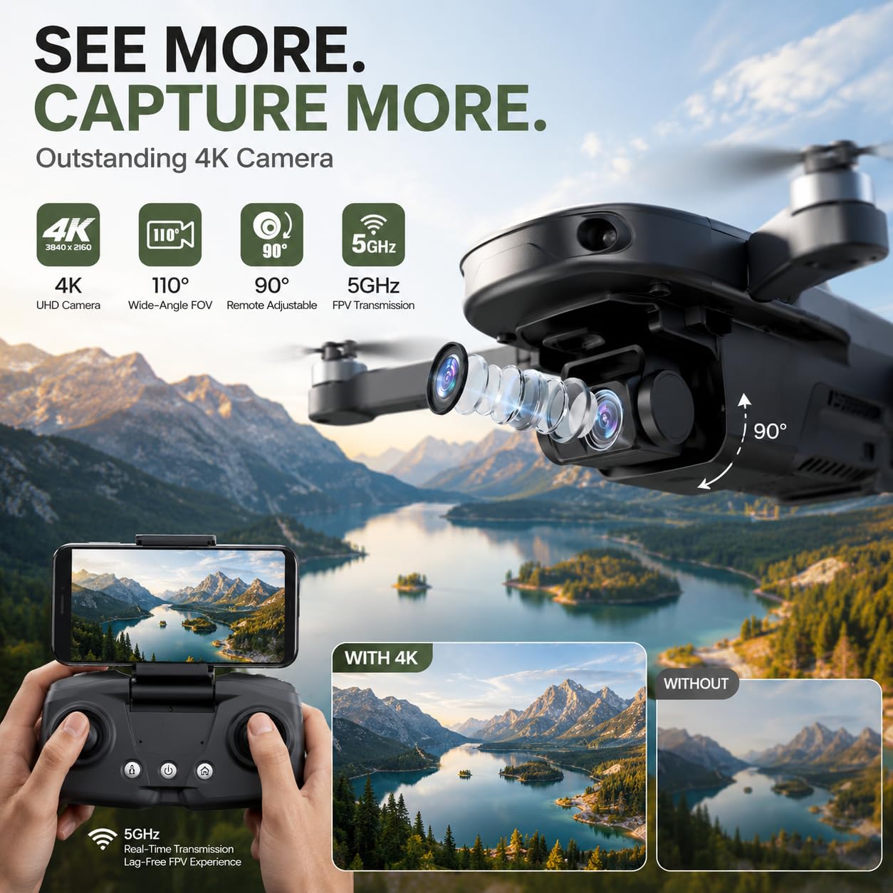 Amazon.com: Holy Stone HS175D GPS Drone with 4K Camera for Adults