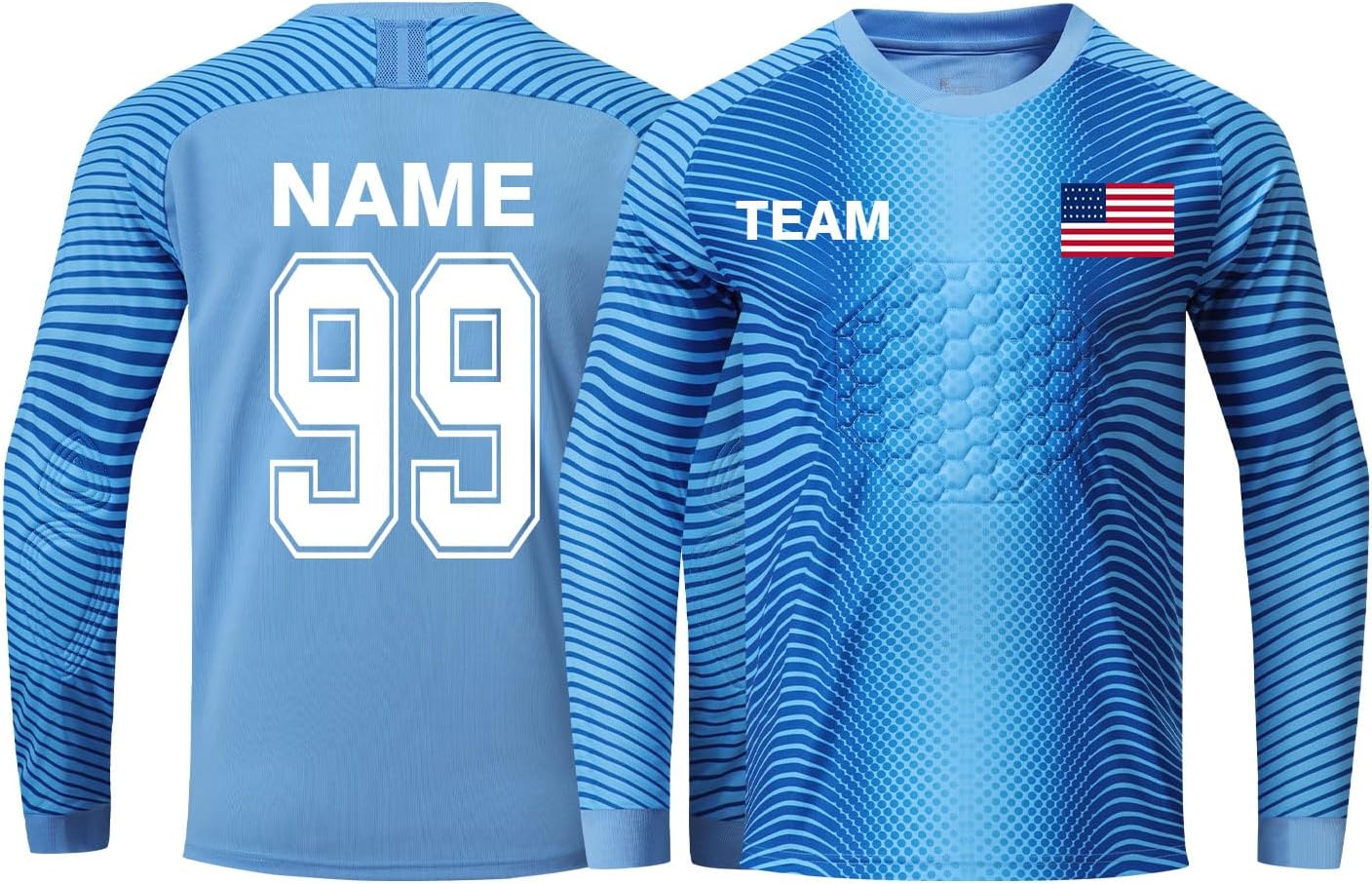 HDSD Soccer Goalie Jersey Custom Goalkeeper Shirt Padded Personalized for Men, Women, Kids with Your Name Number Team Logo