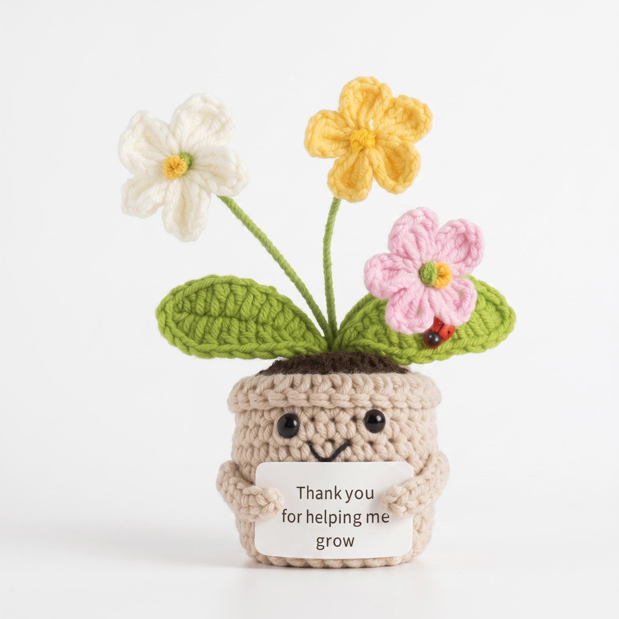 Crochet Flowers Potted Forget-Me-Not Handmade Knitted Plant, Thank You — image 1