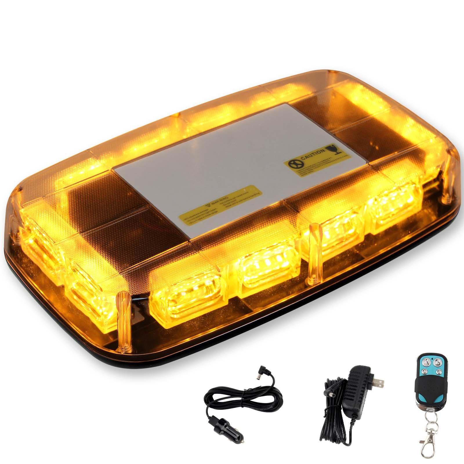 Lumières stroboscopiques ambre sans fil avec Base magnétique, lumière de balise de secours Rechargeable de 48 LED, lumière clignotant de toit pour les véhicules de camions de voiture