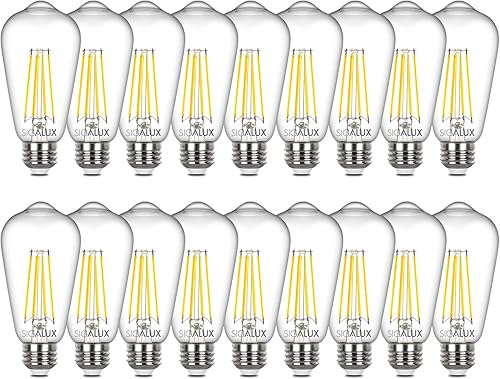 Miniatura 8 de Sigalux Edison Bulbs, bombilla LED E26 ST58 filamento transparente no regulable, bombillas vintage 40 W equivalente a 400 lúmenes, luz blanca diurna