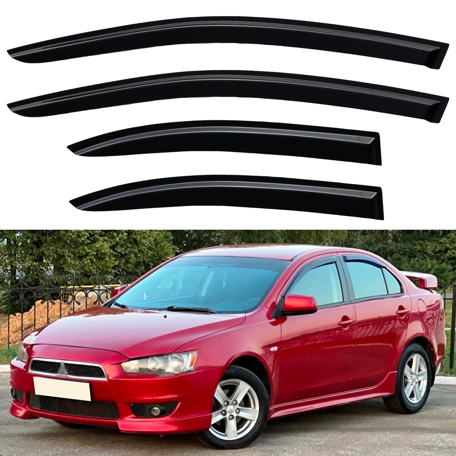 Window Visors Rain Guards for 2008-2017 Mitsubishi Lancer