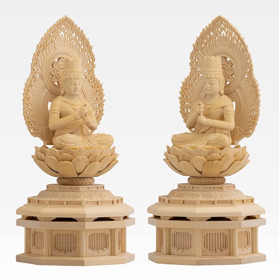 Amazon.co.jp: 木彫仏像 大日如来 座像22.5cm（木製：桧木）＿未