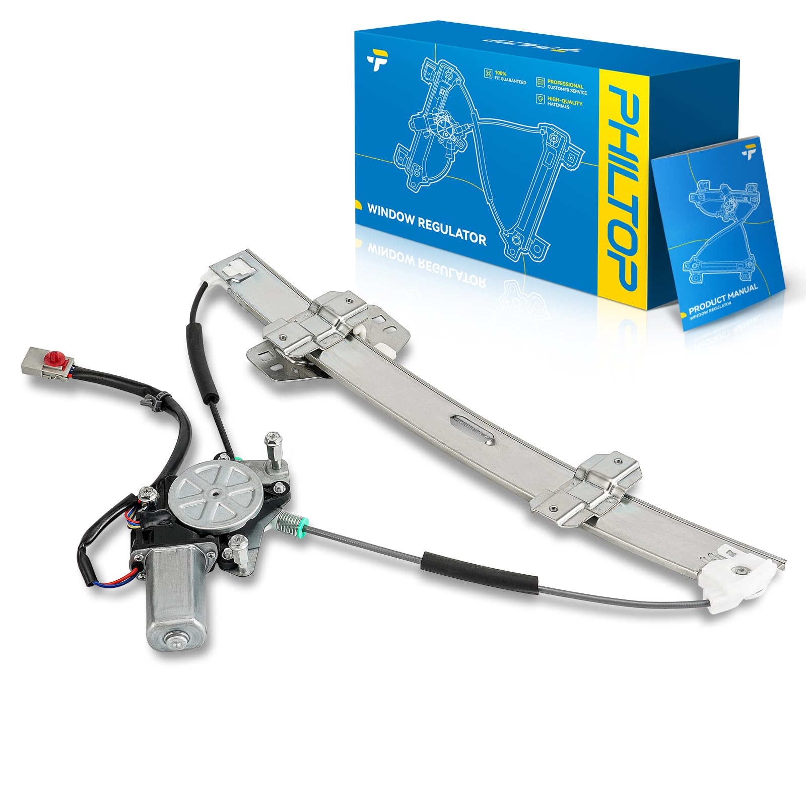 PHILTOP Front Left Driver Side Power Window Regulator and Motor Assembly Compatible with 2012-2015 Honda Civic Replaces 751-743,6 Pins