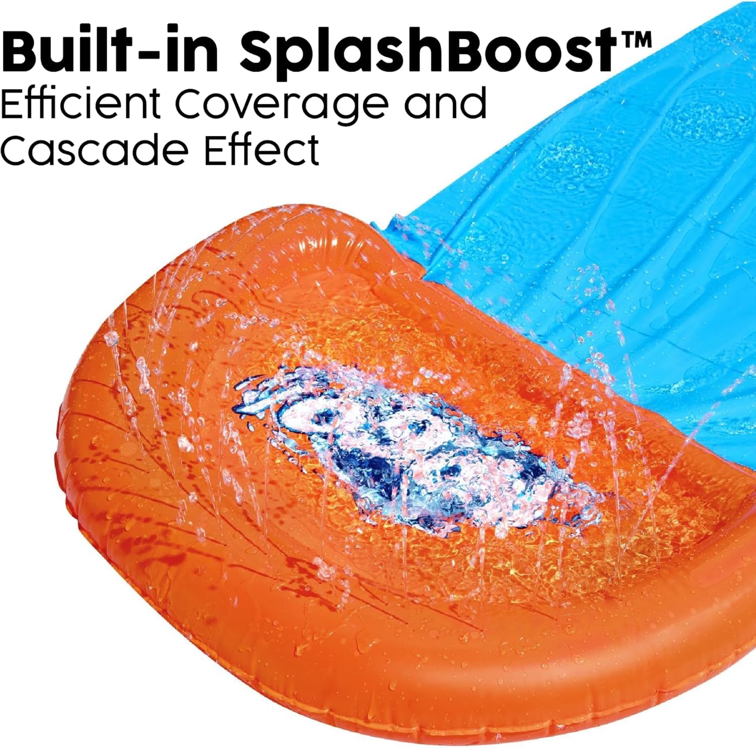 Bestway H2OGO! Wasserrutsche 488 cm XXL Single Rutschbahn für den Garten - Wasserspielzeug für Kinder mit Splash-Pool & Sprinkler - Einfacher Anschluss an den Gartenschlauch für ultimativen Sommerspaß