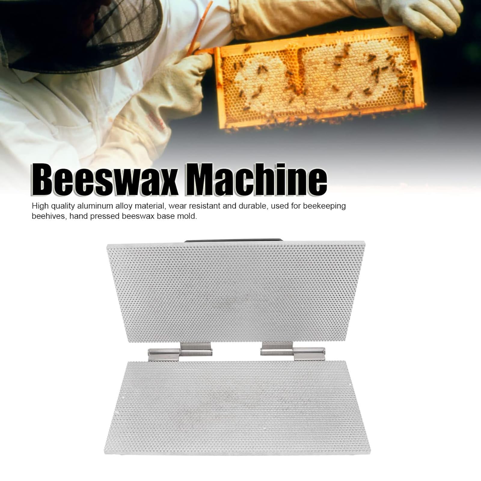 Präzisions-Prägeset für Bienenwachs-Mittelwände | Sechseckige Zellenform (4,7 mm oder 5,4 mm) zur Herstellung von Standard-Nistkasten-Mittelwänden – Leicht zu lösen,4.7MM