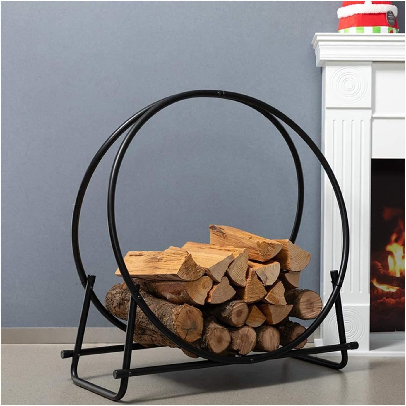 Durable Firewood Rack for Indoor and Outdoor Use, Space-Saving Wood Storage Solution for Fireplaces and Patios