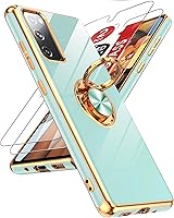Vista 129 de LeYi para Funda de Teléfono Samsung Galaxy A13-5G: Protector de Pantalla de Vidrio Templado, Soporte Magnético Giratório de Anillo 360°, Borde Negro