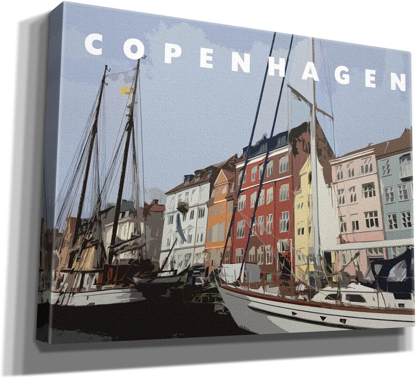 Epic Graffiti 'Copenhagen Poster' by Linda Woods, Canvas Wall Art, 16"x12"