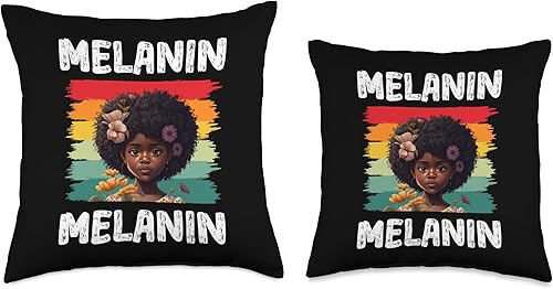 Miniatura 3 de Black History Month Pride African Black Afro Co Cute Melanin Afro Natural Hair Queen Black Girl Magic Pride Throw Pillow 16x16 Multicolor