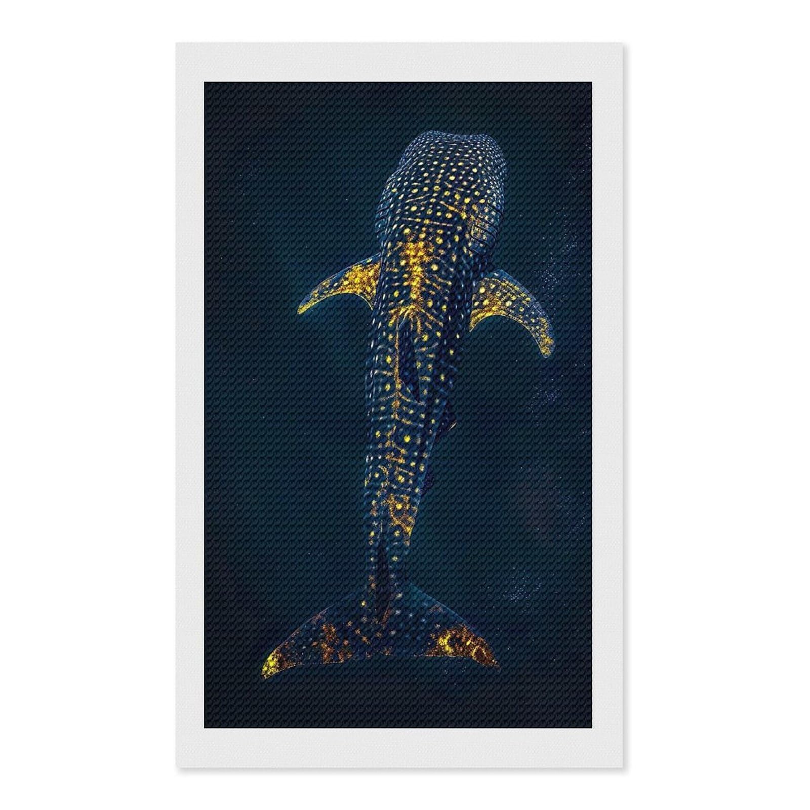 Junmoney Whale Shark Underwater Diamond Painting Kit 12"x20", Easy Handmade Project, Easy to Enjoy, Aesthetic Room Decor, Christmas Gift