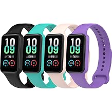 4 Pack Amazfit Band 7 Strap Silicone Band Metal Buckle Adjustable Wristband Bracelet Sport Strap Amazfit Band 7 Replacement Strap