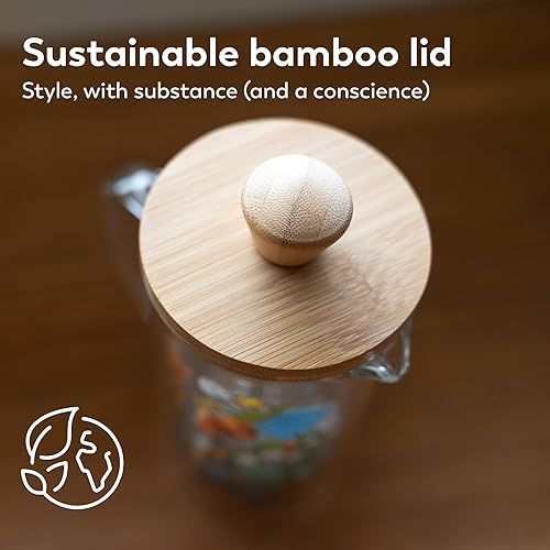 Miniatura 5 de Rasa - Cafetera de prensa francesa de 11.8 fl oz, vidrio de borosilicato de doble pared resistente al calor, sin BPA, 100% libre de plástico