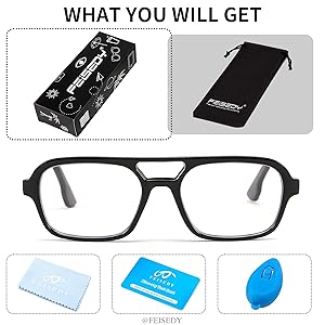 Amazon.com: FEISEDY Retro Square Blue Light Blocking Reading