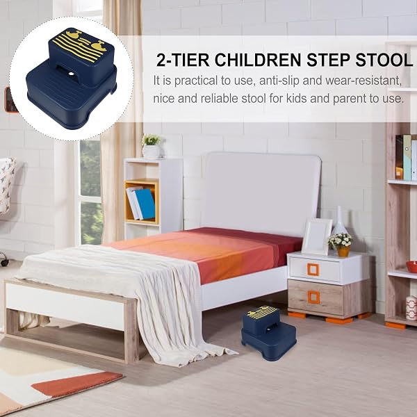 HAPINARY 2 stufiger Kindertritthocker aus Rutschfestem Kunststoff mit Stabilem Design für Badezimmer und Kinderzimmer als Sicherer Tritthocker - 5